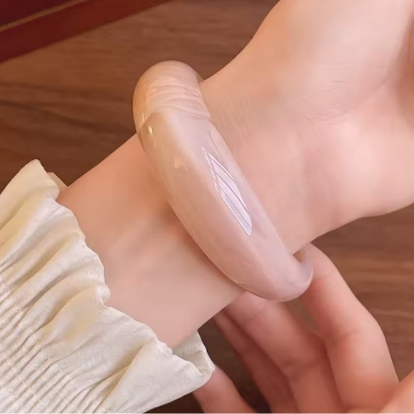 Elegant Pink Bangle Bracelet - Picture 2 of 2